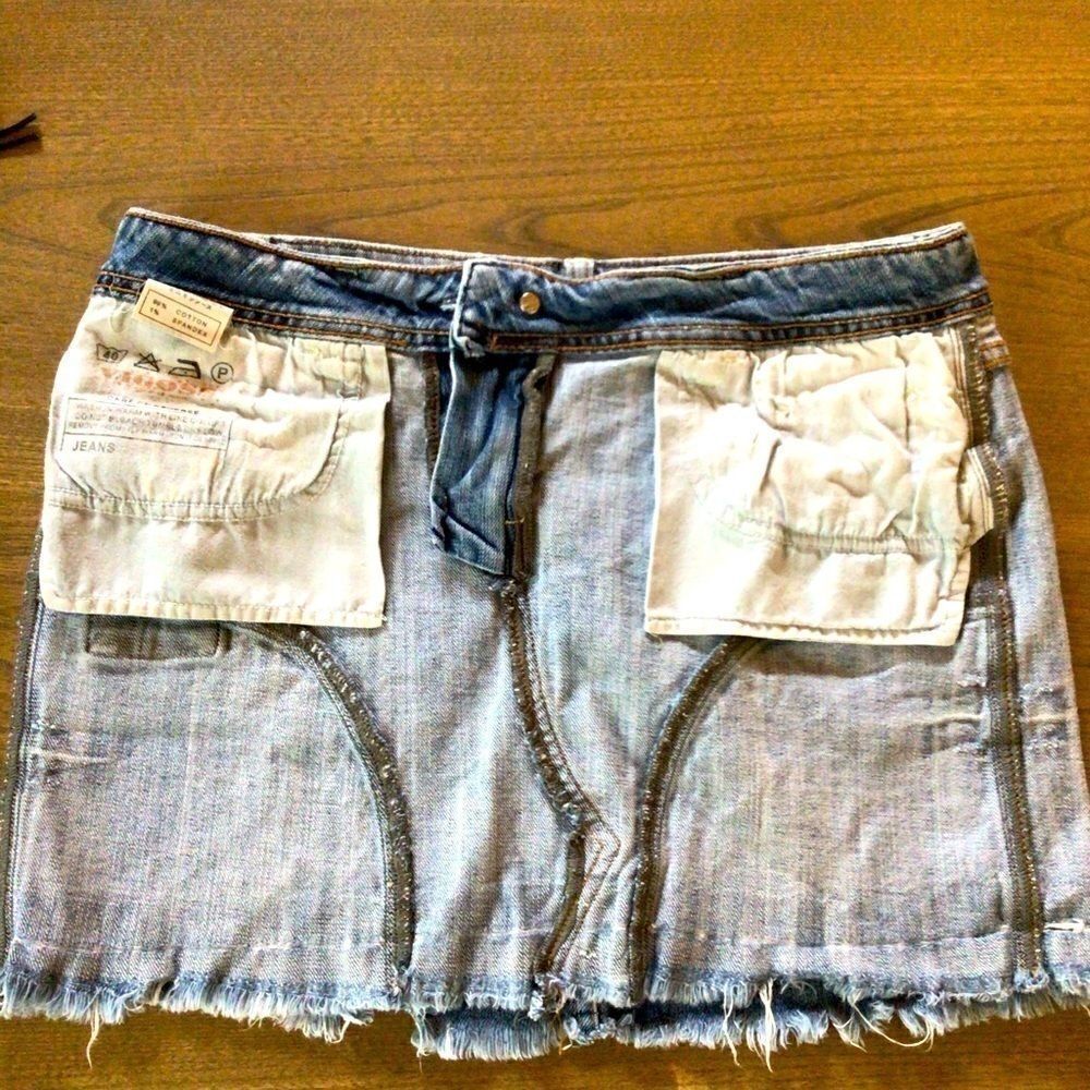 VINTAGE VIGOSS PATCH DISTRESSED MINI SKIRT 7/8 - Picture 10 of 11